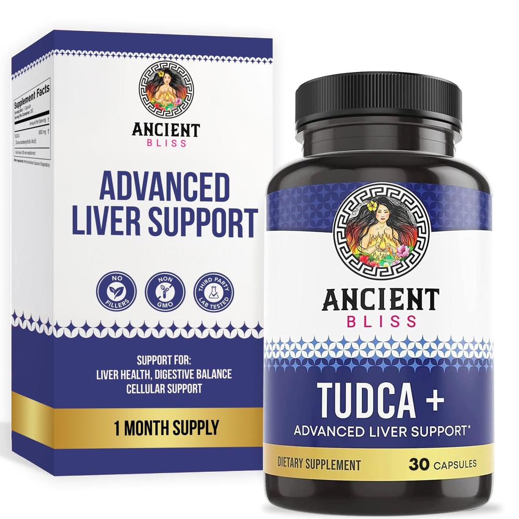 Eski Bliss Tudca 500 mg, 30 Capsules (Tauroursodeoxycholic Acid) - Bile Salts Liver Support Supplement, Natural Bitter Taste- Vegan Friendly, Non GMO, Gluten Free Capsules (30 Capsules (Guroursodeoxycholic Acid)
