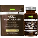 Vegan Vanilla Collagen Protein Toz & Vegan Omega-3 Sche, Tamam Collagen Boosting Formula & Sustainable Algae Oil 1340 mg, Igennus