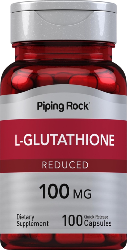 Piping Rock L Glutathione Supplement | 100 mg | 100 Capsules | Azaltın Form | Non-GMO, Gluten Free