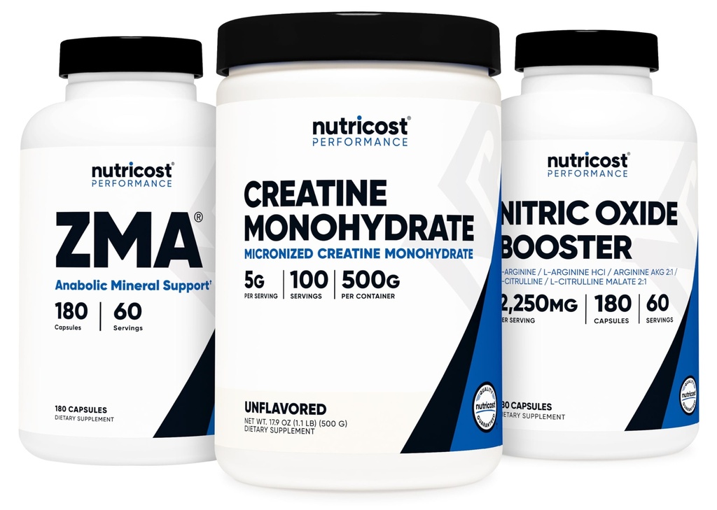 Nutricost Kretine 500 Grams, Nitrik Oksit 180 Capsules ve ZMA 180 Capsules