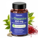 L Theanine 200 mg with Saffron, GABA, Magnezyum Glycinate & Vitamin B6, L-Theanine Supplement Advanced Kompleks Formula for Mood Relaxation & Stress Relief & Sleep Support, 60 Vegan Capsules