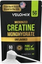 VELOMIX Mikronized Kretine Monohidrat Toz - 100% Saf Kretine Toz Unflavored ve Mix için Kolay | Destekler Kas Büyüme, Kurtarma ve Güçlü | 5000 mg Per Serv (5g) - 60 Hizmetler
