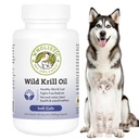 Wholistic Pet Organics Krill Oil for Dogs and Cats - Premium Antioxidant Support for Pets - Cat and Dog Skin and Coat Supplement with EPA, DHA, Astaxanthin - Omega 3 for Dogs and Cats - 60 Soft Gels
