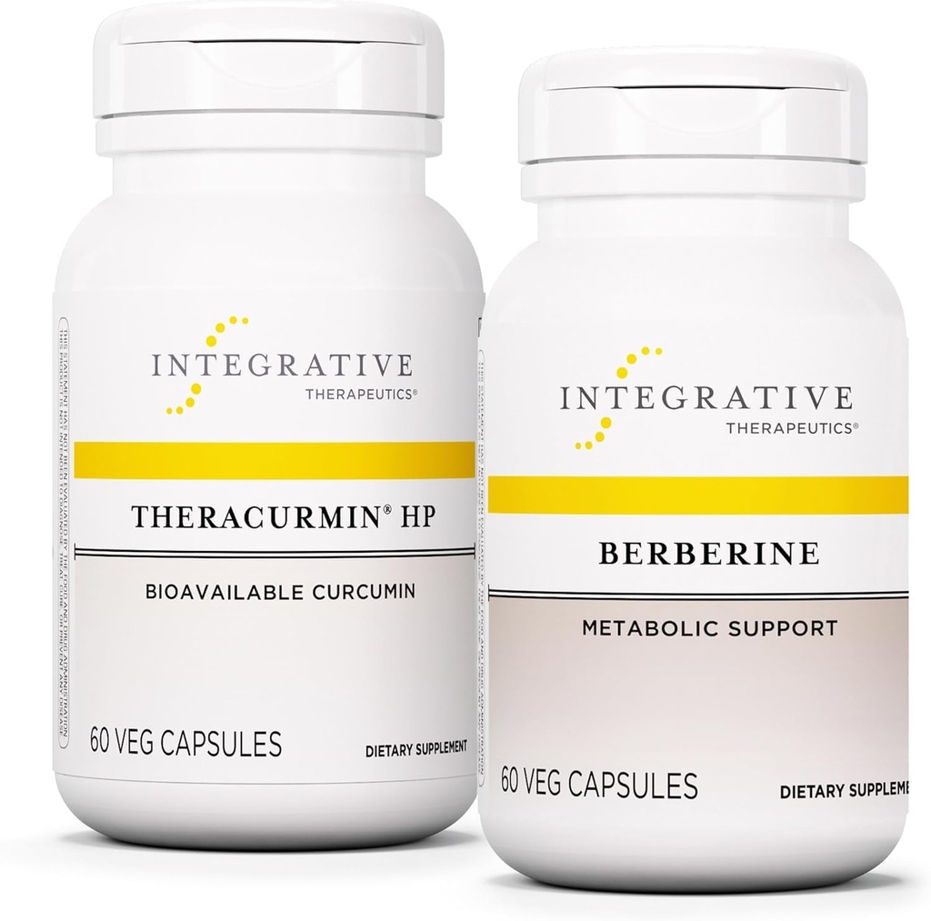 Berberine, 60 Capsules & Theracurmin HP, 60 Capsules - Metabolik Destek için Berberine * - Theracurmin Supplement That's 27x More Bio available*