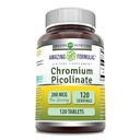Amazing Formulas Chromium Picolinate Supplement | 200 Mcg Per | Tabletler | Non-GMO | Gluten Free | Made in USA (120 Count)