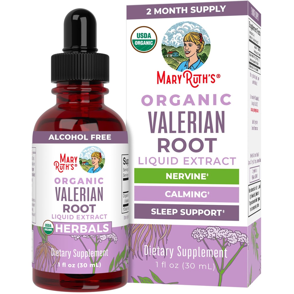 MaryRuth Organics Valerian Root Liquid Drops | 2 Ay Supply | Sugar Free | USDA Organik Valerian Root Drop Drops | Destek Uyku | Calm ve Stres Yardım | Vegan | Non-GMO | Gluten Free | 60 Hizmetler