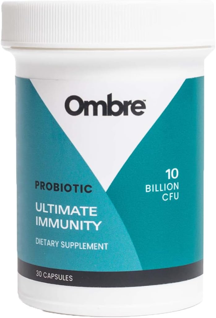 Ombre Ultimate Immunity Probiyotiks, Immune Support Supplement, 10 Milyar CFU, Raf-Stable, 30 Hizmet