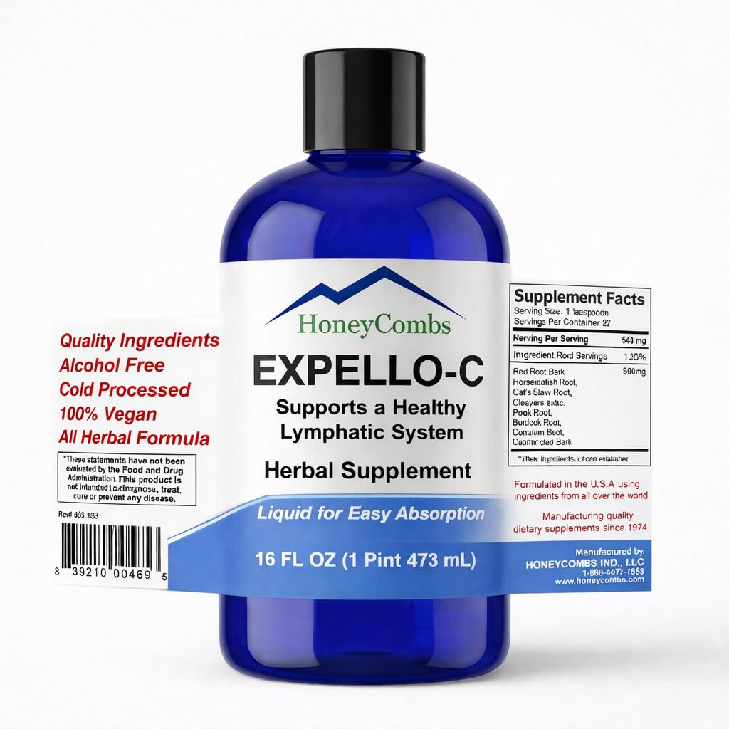 Expello-C - Ultimate Cellular Detox – Cleanse and Detox – Echinacea, Goldenseal & Red Clover Supplement – Alkol Özgür Sıvı Liver Cleanse, Kidney Cleanse ve System Alert, 16 Fl Oz.