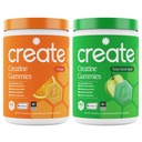 Kreatin Monohidrat Gummies - Citrus Rush Duo - Sour Apple & Orange - Men, NSF sertifikalı, 3. Parti Test Edildi, Anti-Melting Formula, 180 Count (2-Pack)