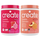 Kreatin Monohidrat Gummies - Beach Day Duo - Sour Peach & Watermelon - Kadınlar ve Erkekler için Kretine Gummies, 3rd Parti Test Edildi, Anti-Melting Formula, 180 Count (2-Pack)