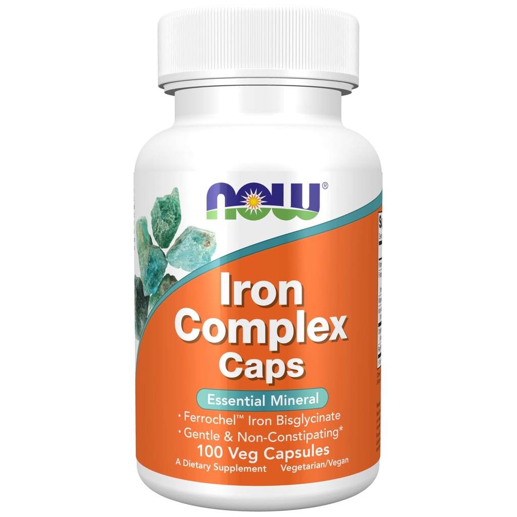 Şimdi Gıdalar Tamamlıyor, Demir Kompleksi Caps, Non-Constipating*, Essential Mineral, 100 Veg Capsules