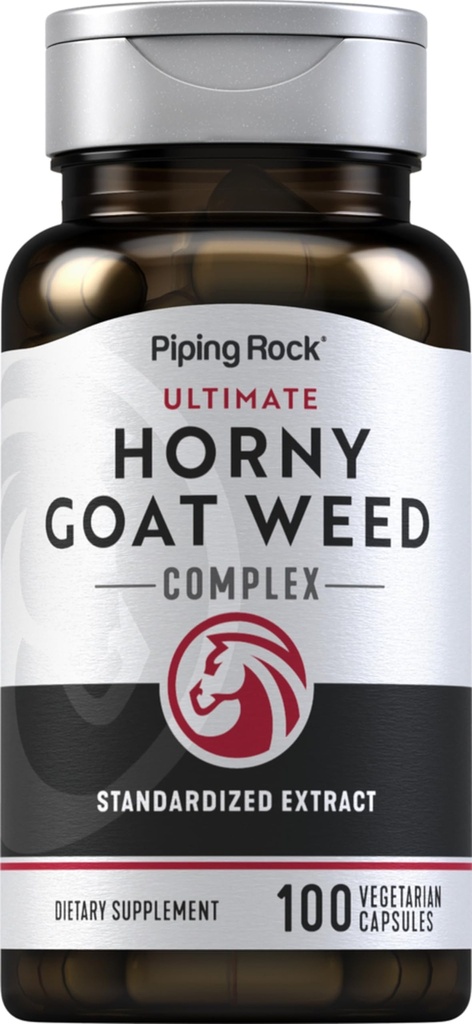 Piping Rock Horny Goat Weed for Men | 100 Capsules | Ultimate Kompleksi Supplement | Vegetarian, Non-GMO, Gluten Free