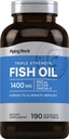 Piping Rock Fish Oil Omega 3 Supplement | 1400 mg | 190 Softgels | Kadınlar ve Erkekler için | Üç Güç | EPA & DHA | Non-GMO & Gluten Ücretsiz