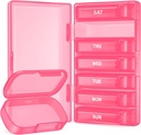 Enlarged Weekly Pill Organizer, 7 Day Pill Box Cases Easy to Open, Honda-Free Medicine Organizer with 7 İç Ayrı Pill Konteyner for Vitamins, Fish Oils, Supplements