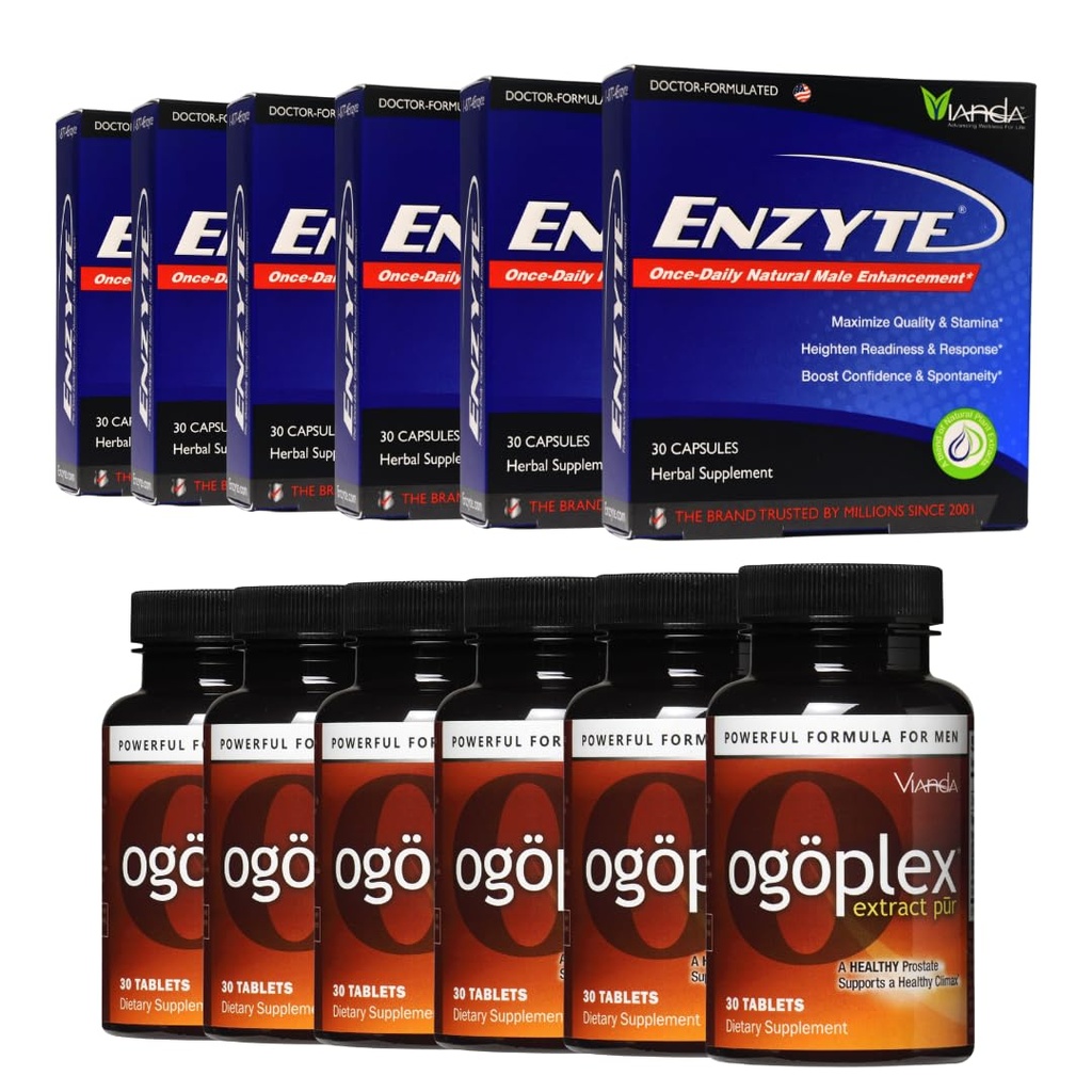 Enzyte & Ogoplex Sche | Natural Male Vitality + Prostate & Urinary Health Support - 6Pack of each Sche