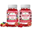 Lunakai Prenatal ve Biotin Gummies Sche - Hamile Multivitamin Gummy with Iron & Folic Acid - Saç Skin ve Nails Growth Supplement with Vitamin C and E - 30 Days Supply