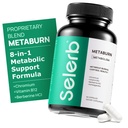 Selerb Metaburn Kilo Kayıp Pills for Women & Men - Appetite Suppressant & Fat Burner, Metabolism Support Kilo Kaybı Supplement with Berberine, Chromium, Green Tea & B12-60 Capsules