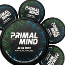 Primal Mind Neon Mint - Stimulant-Free Calm Focus Pouches | L-Theanine + Bacopa Monnieri + Ginkgo Biloba | Nicotine-Free, Caffeine-Free | 20 Pouches Per Can (100 Toplam 5Pack)