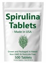 Spirulina Tabletleri - ABD'de - 500 Tablet - Hawaii'de büyümek - GMO & Pesticide Ücretsiz