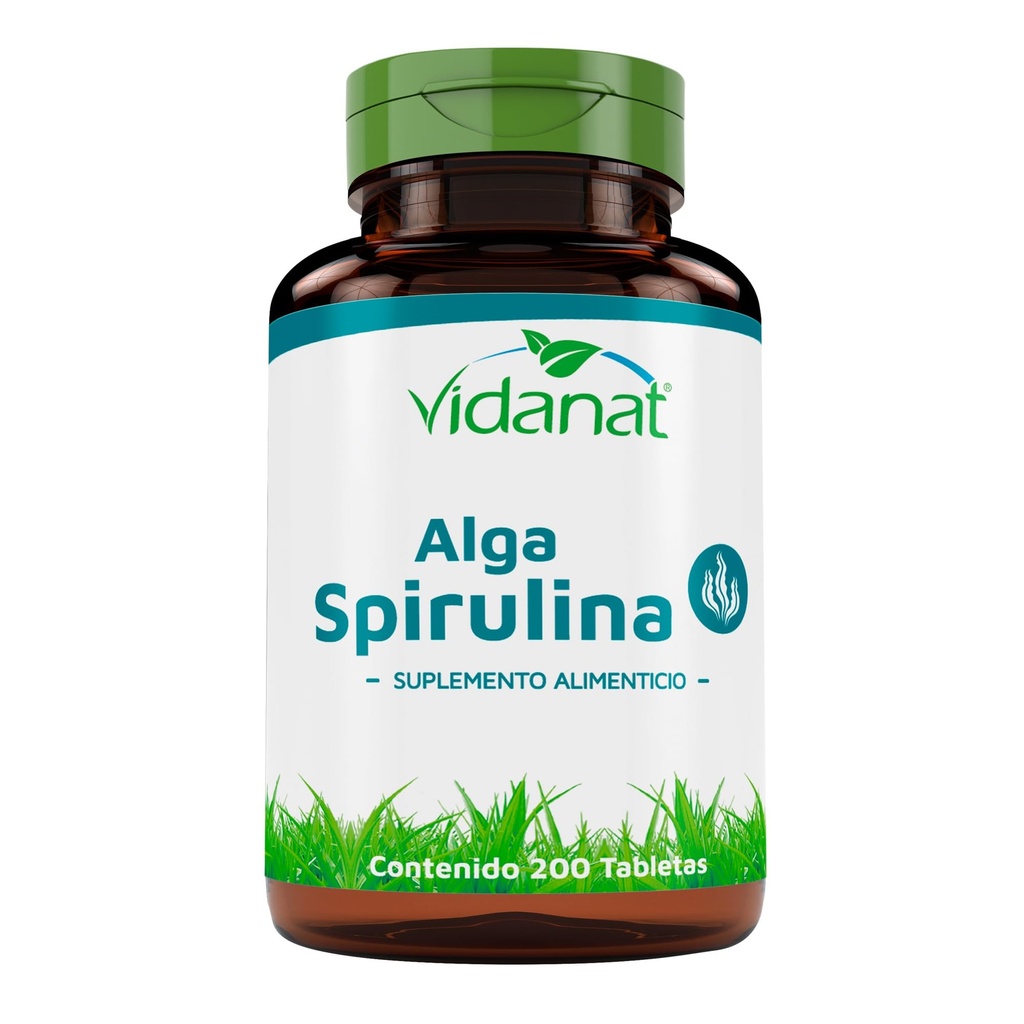 Vidanat Spirulina Algae 200 Tablet - Tablet başına 400 mg - Enerji için Doğal Superfood, Immune Support & Detox - 200 Tablet (kısada)