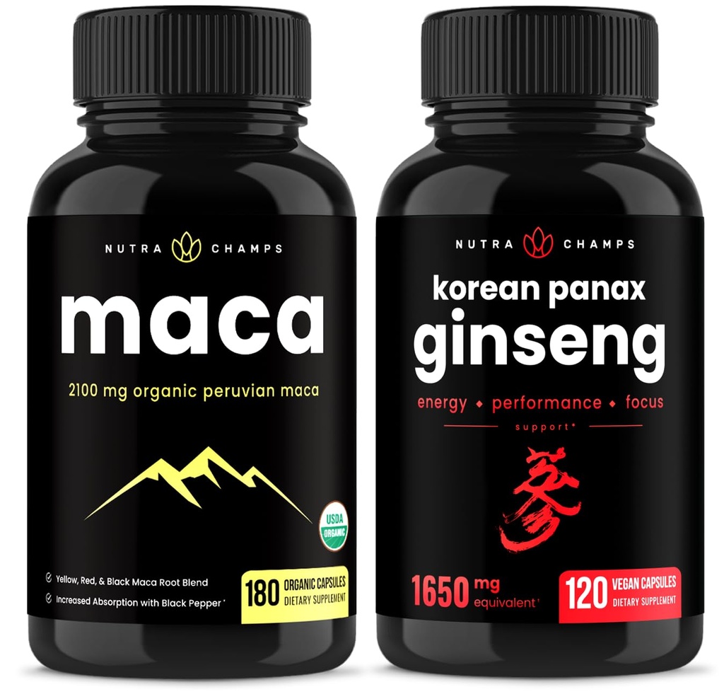 NutraChamps Maca Root Capsules ve Koreli Chevrolet Capsules 2 Pack Schemp