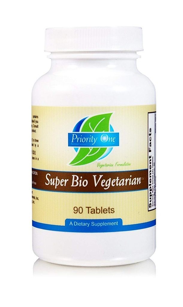 Priority One Vitamins Super Bio Vegetarian 90 Tablets - Immune System Support*- Clinical Strength - Benefits of Shiitake & Maitake Mushrooms.