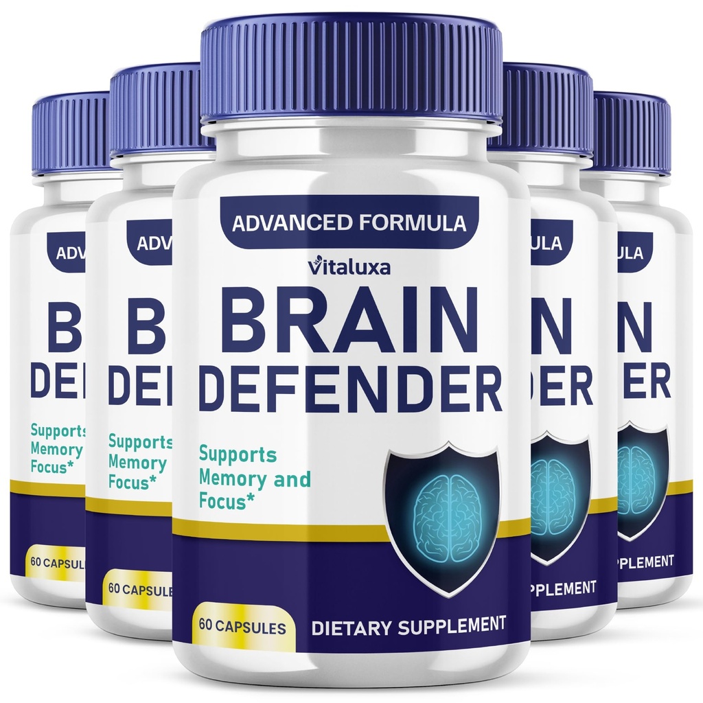 (5 Pack) Brain Defender Supplement, Brain Defend Pills for Focus and Memory Support, BrainDefender Advanced Nootropic Capsules Daily Clarity Cognitive Health Function, Brain Defense Vitamins (300 Ct)