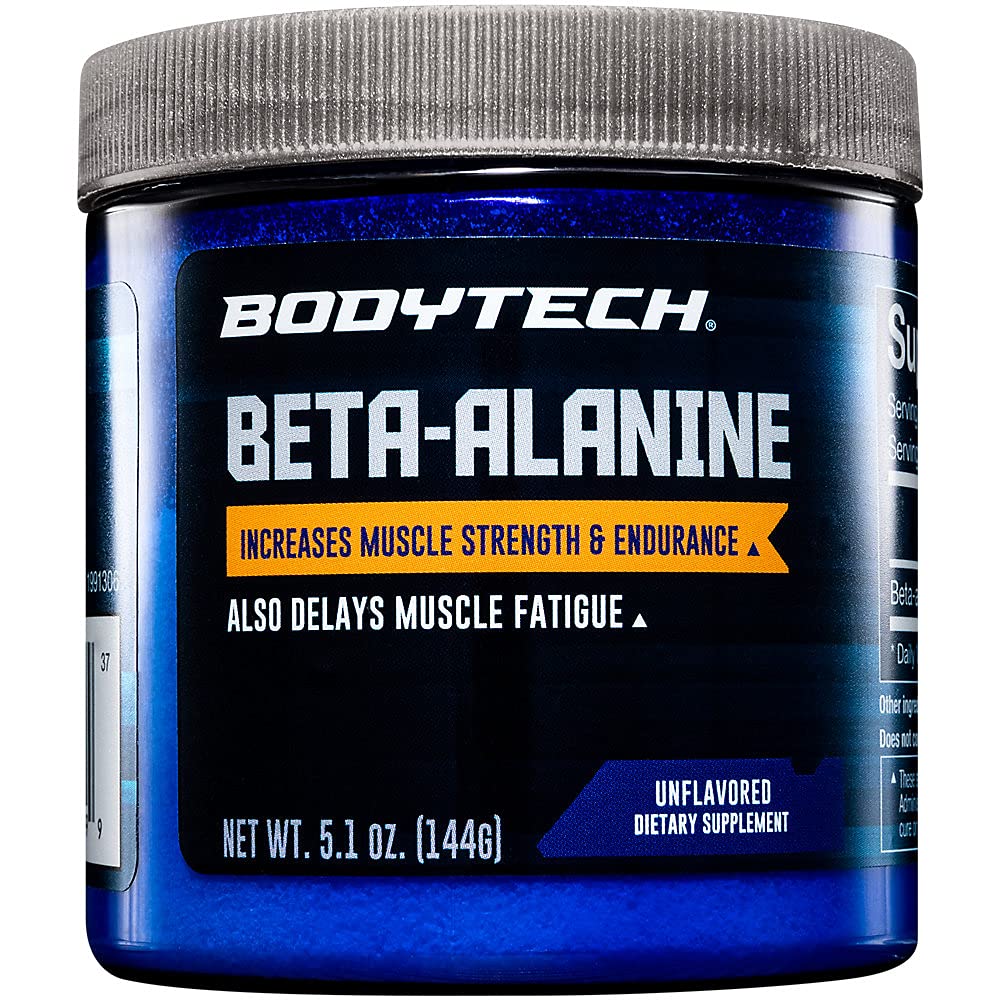 BodyTech Beta-Alanine Toz - Destekler Kas Endurance, Performans ve Çalışma Kapasitesi - Unflavored (5.1 oz, 90 Hizmet)