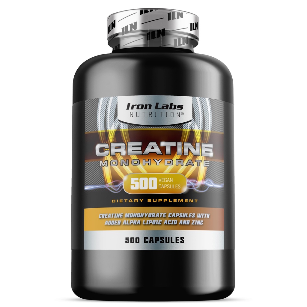 Demir Laboratuvarları Beslenme Kreatine Monohidrat (500 Capsules) - Servis başına 3900 mg - Unflavoured Capsules - Erkekler ve Kadınlar için Yüksek Güç Kreması