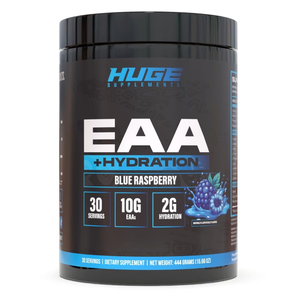 Büyük EAA + Hydration, Essential replicas Toz, EAAs & BCAAs, Intra & Post Workout Recovery Toz, Kas Büyüme, Kurtarma ve Performans, 10g EAAs & Electrolytes, 30 Hizmet (Mavi Raspberry)