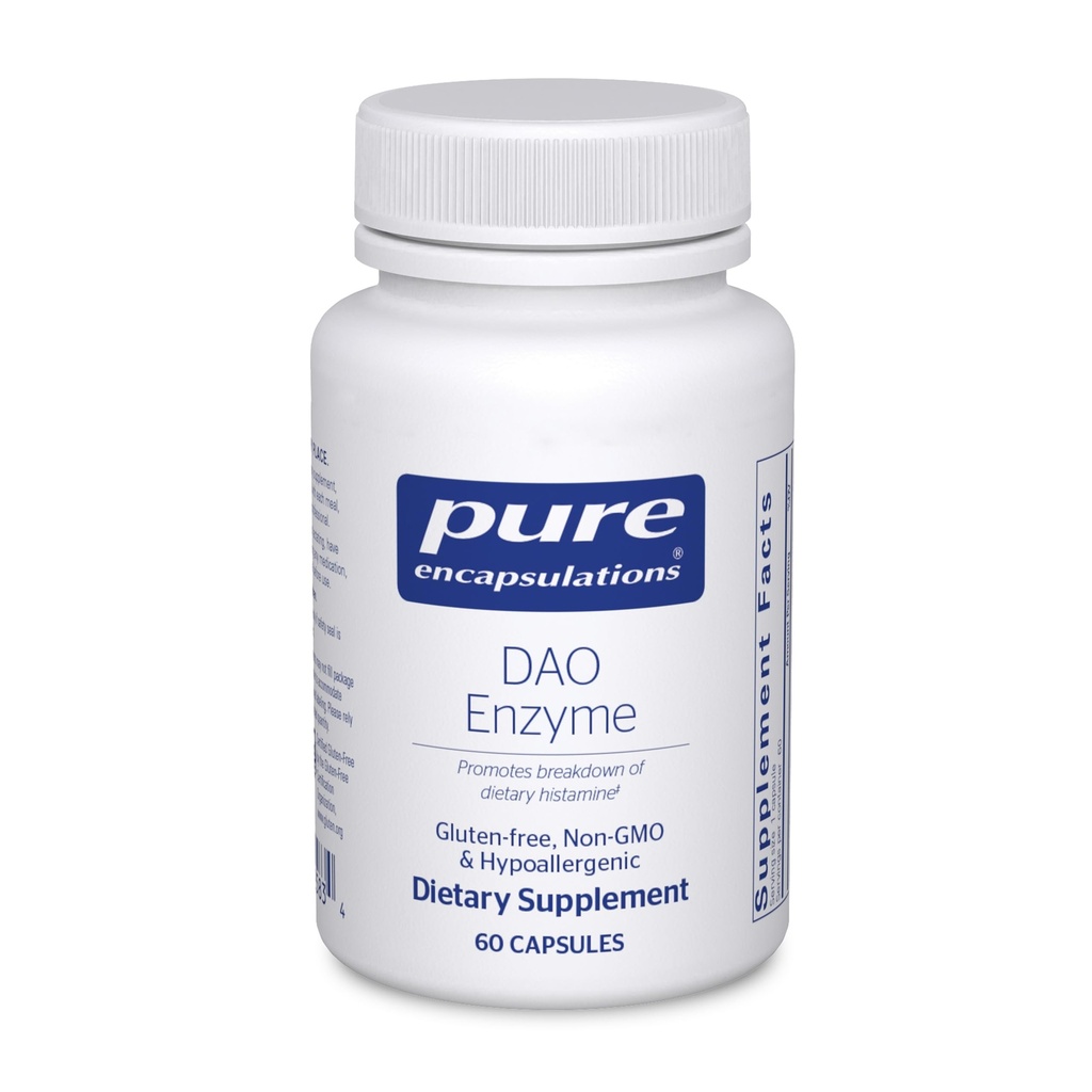 Saf Encapsulations DAO Enzyme - Histamine Breakdown Digestion Support Supplement* - Ease Digestive Discomfort & Skin Hassasity* - Allergen-Free Health Supplement - 60 Capsules