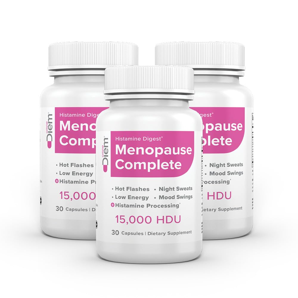Omne Diem Menopause Tamam DAO Plus Hormon Destek Tamam - Diamine Oxidase (DAO) Enzyme + Estro8PN Hops, Citicoline, Flaxseed & Black Cohosh - 30 Capsules (90)