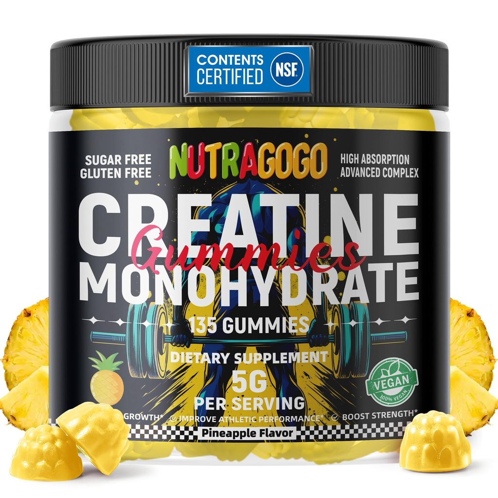 NSF, Tina Gummy - Tinatine Monohidrat Gummies for Men & Women-5g of Tinatine Monohidrat - Sugar Free,Vegan,app Pinele Electrolyte Chews, 135 Count