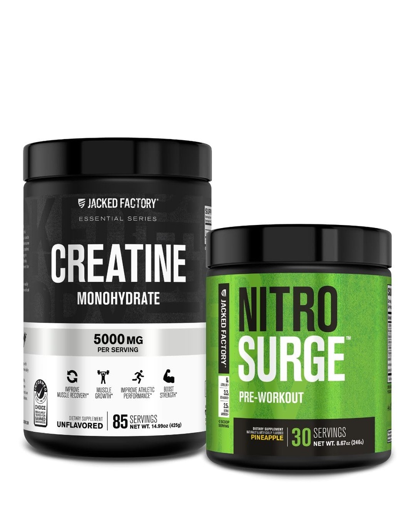 Jacked Factory Nitrosurge Pre-Workout in Pineapple & Kretine Monohidrat for Men & Women