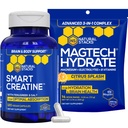 NATURAL STACKS Kretine Monohidrat & Magtech Hydrate Sche - 2500 mgt Kret Cine + 200 mg Elemental Magnezyum - Destekler Hydration, Brain Health & Endurance - 44 Toplam Hizmetler