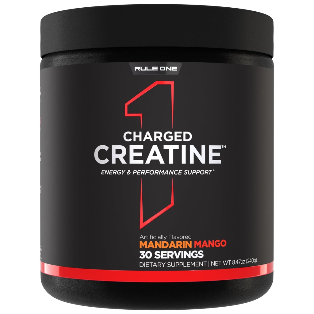 Kural 1 Proteinler Kreatif Kreatin - Multi-Function Workout Supplement with Tinatine, Electrolyte, and Energy Mixs for Intensity, Performance, & Hydration Support (30 Servisler, Mandarin Mango)