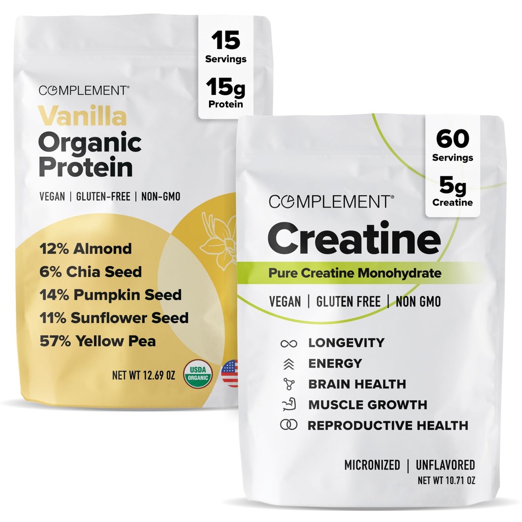 Protein ve Tinatine Sche | Organik Vanilla proteini + Mikroniz kurtarma ve Enerji için Kreat