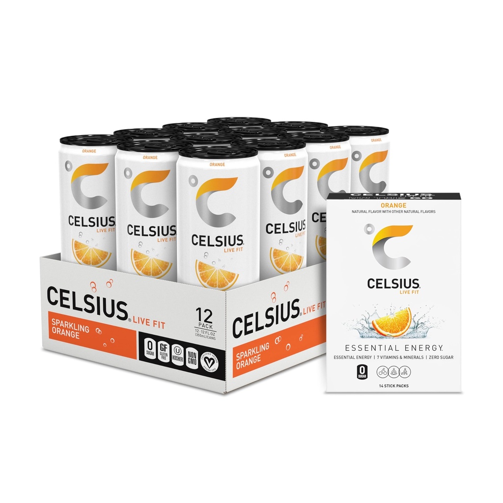 CELSIUS® Zero Sugar Energy Drink & Toz Stick Sche, Orange