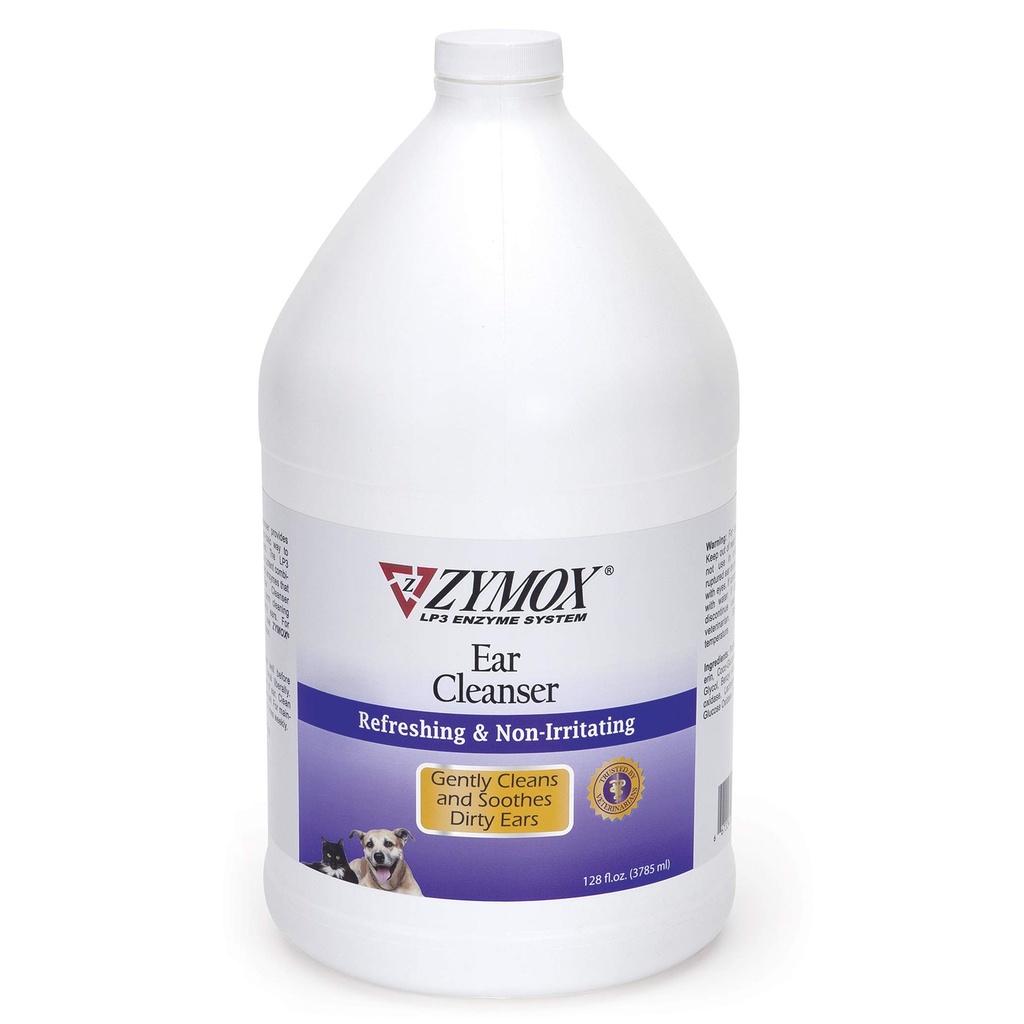 Zymox Ear Köpekler ve Kediler için Temiz Çözüm, 1 Gallon