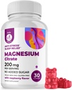 DR. MORITZ Magnezyum Citrate Gummies for Yetişkinler - Sugar-Free Calm Magnezyum Gummies - Supports Cardiovascular Health- Raspberry Flavor - Non-GMO, 200 mg (30 Count)