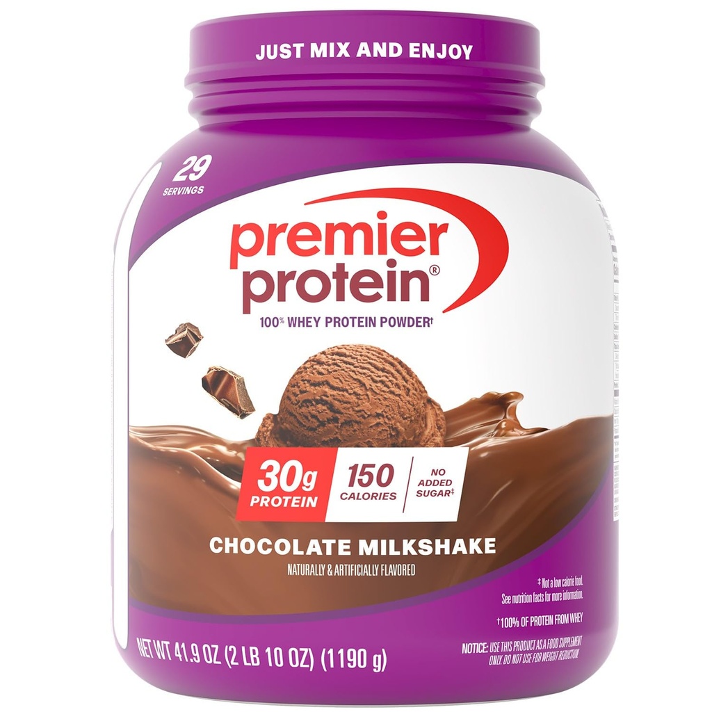 Premier protein Toz, Chocolate Milkshake, 30g protein, 1g Sugar, No Soy, Gluten Free, 41.9oz (29 hizmet)