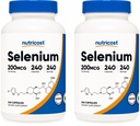 Nutricost Selenium 20006, 240 Veggie Caps (2 Şişe) - Non-GMO, Gluten Free L-Selenomethionine