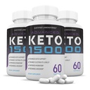(3 Pack) Gelişmiş Keto 1500 Keto Pills 1275MG Yeni & Geliştirilmiş Formula Contains Apple Cider Vinegar Ekstra Virgin Zeytinyağı Toz Yeşil Çay Broşür 180 Capsules
