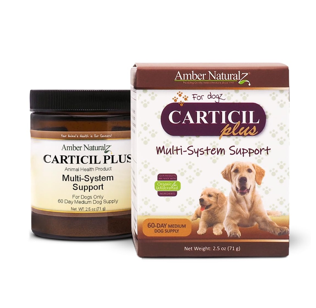 Amber NaturalZ Carticil Plus Herbal Supplement for Köpekler | Ortak, Digestive ve Immune Health | Natural Aid for general Wellness and Vitality | 60-Day Medium Dog Supply