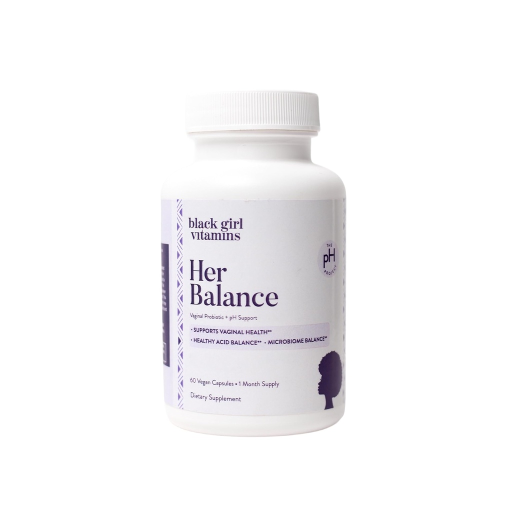 Siyah Kız Vitaminleri - Onun Denge Vaginal Probiyotikleri - Kadınlar için Günlük Mikrobiyom Desteği - 10 Milyar CFU Lactobacillus Crispatus & Gasseri + Herbal Mix - Vegan, Gluten-Free, Halal (30-Day Supply)