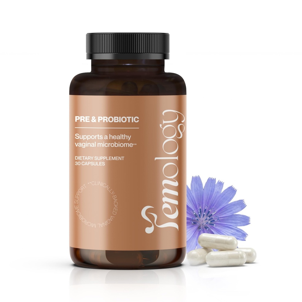 Pre & Probiyotik – Vaginal PH Balance Desteği için Probiyotik Supplement 23B CFU & Inulin Prebiyotik For Intimate Wellness, Seven Lactobacillus Strains, 30 Capsules