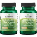 Swanson Lactobacillus Rhamnosus with FOS - 5 Milyar CFU - Digestive Health Support with Fructooligosaccharides - Probiyotik Support for Gastrointestinal Health* - Vegan - 60 Veggie Caps (2 Pack)