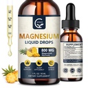 (2 Pack) Magnezyum Glycinate Liquid Drops | 1000 mg Sıvı Kompleksi D3, L-Thea & GABA for Energy, Sleep, Nerve and Heart Health, High Abxia, Pineapple Flavor