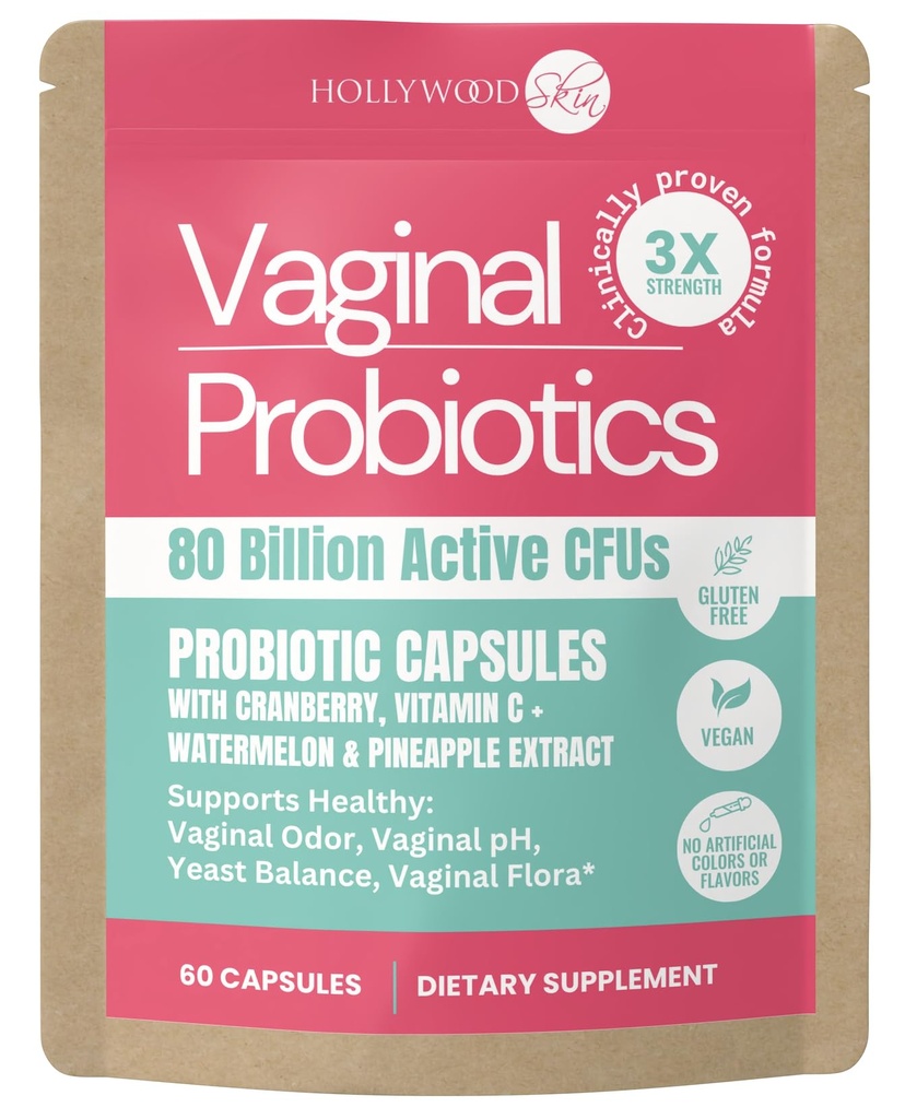 Kadınlar için Vaginal Probiyotik | 80 Milyar CFUs | 3X Güçlü Formula Lactobacillus rhamnosus GR-1, L. reuteri RC-14, Prebiyotikler, C & D3 | Odor & pH Desteği | 60 Capsules (60 Capsules)