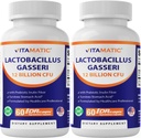 Vitamatic Lactobacillus Gasseri - DR Capsule başına 12 Milyar - 60 Kont - Digestive Support - Prebiyotik Inulin Fiber- 2 Pack ile Yapıldı